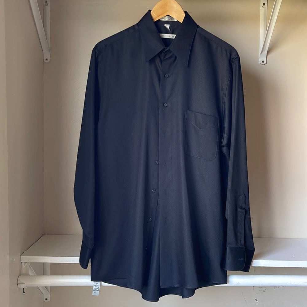 Geoffrey Beene Black sateen dress shirt